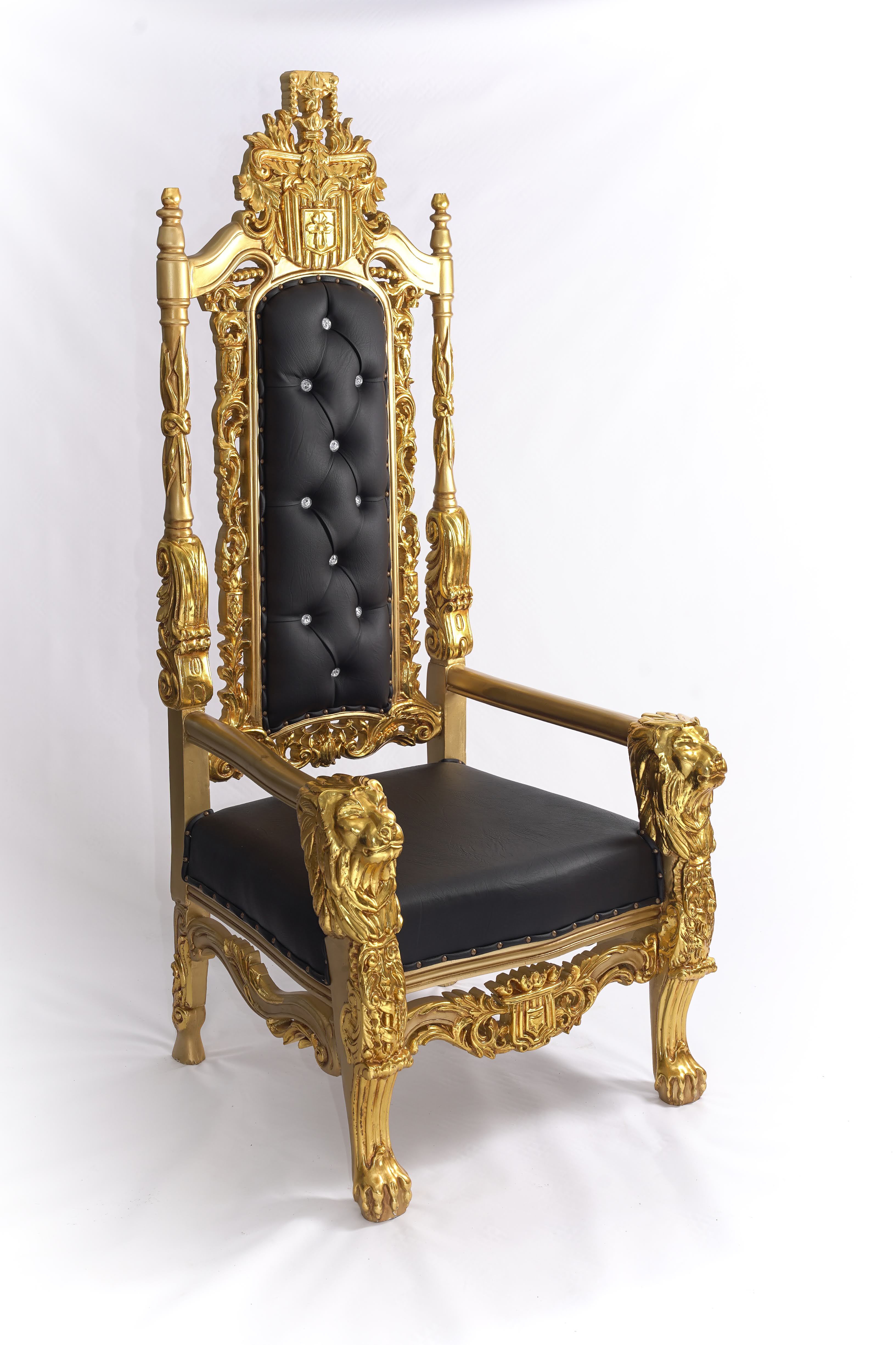 Pharaoh’s Lion Throne – Black & Gold
