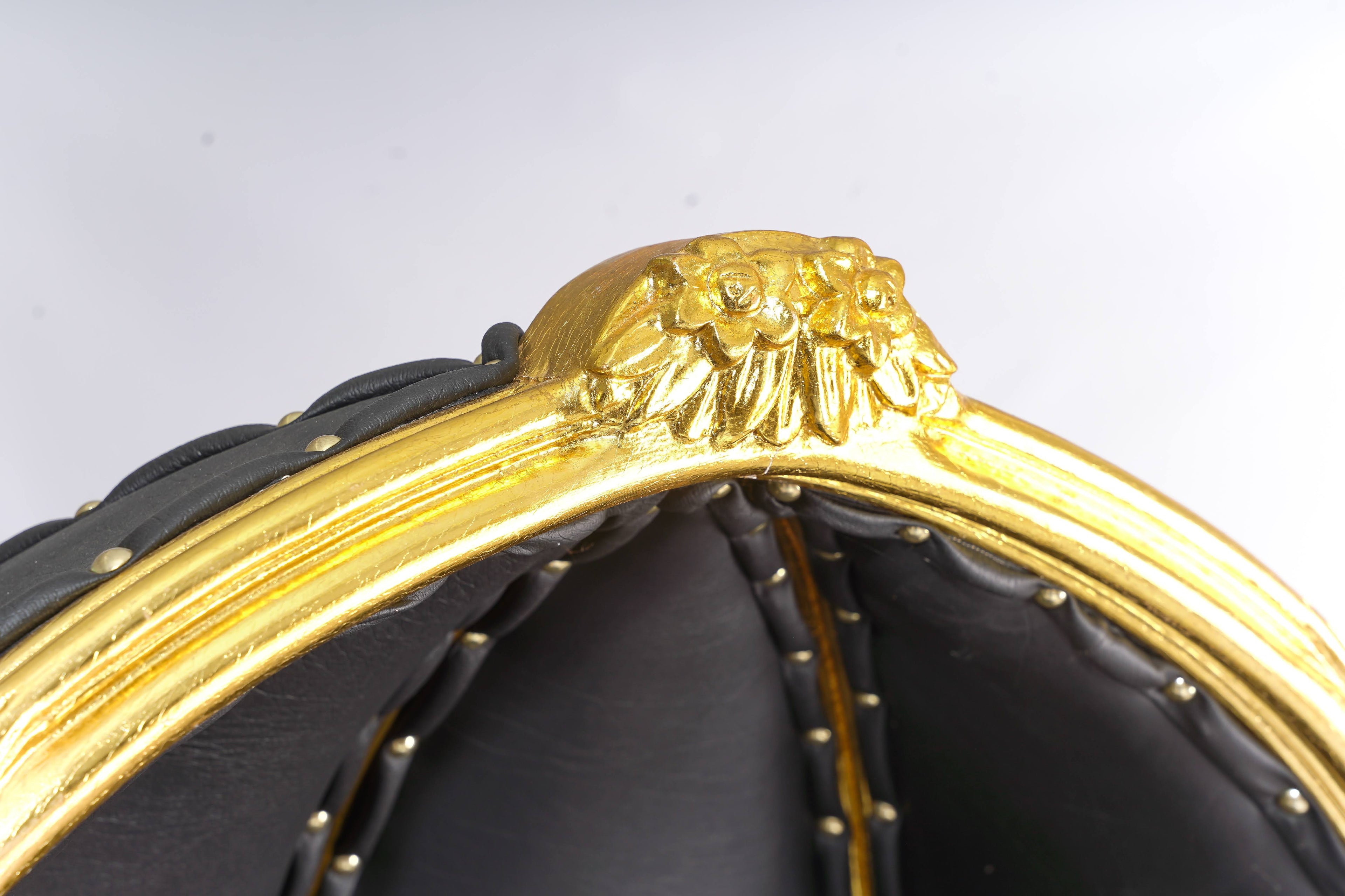 Queen Hatshepsut Canopy Throne Chair - Black & Gold