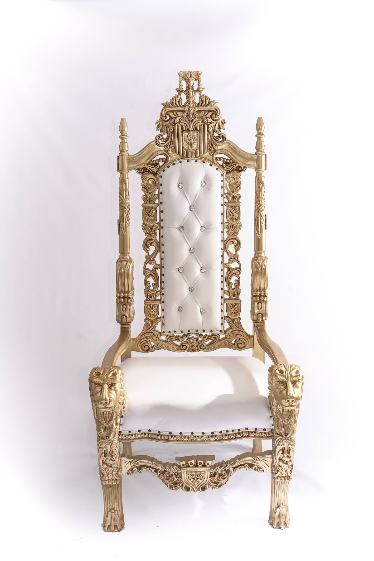 King Tut Throne Chair White-Gold