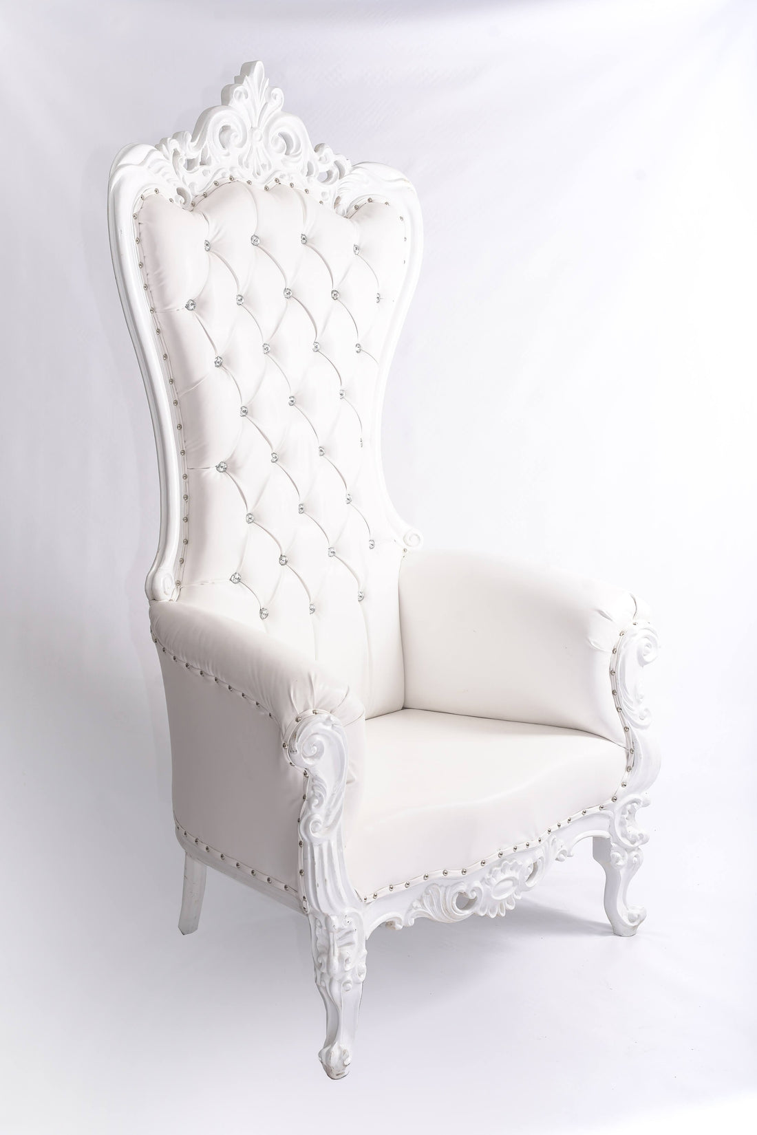 Queen Nefertiti Majesty Throne Chair - All White