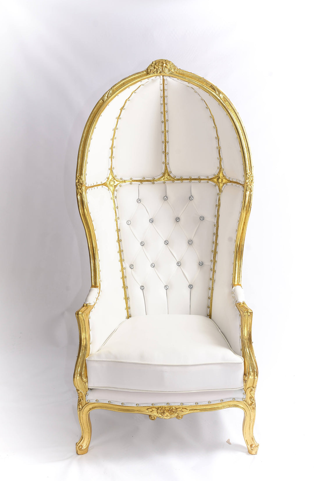 Queen Hatshepsut Canopy Throne Chair - White &amp; Gold