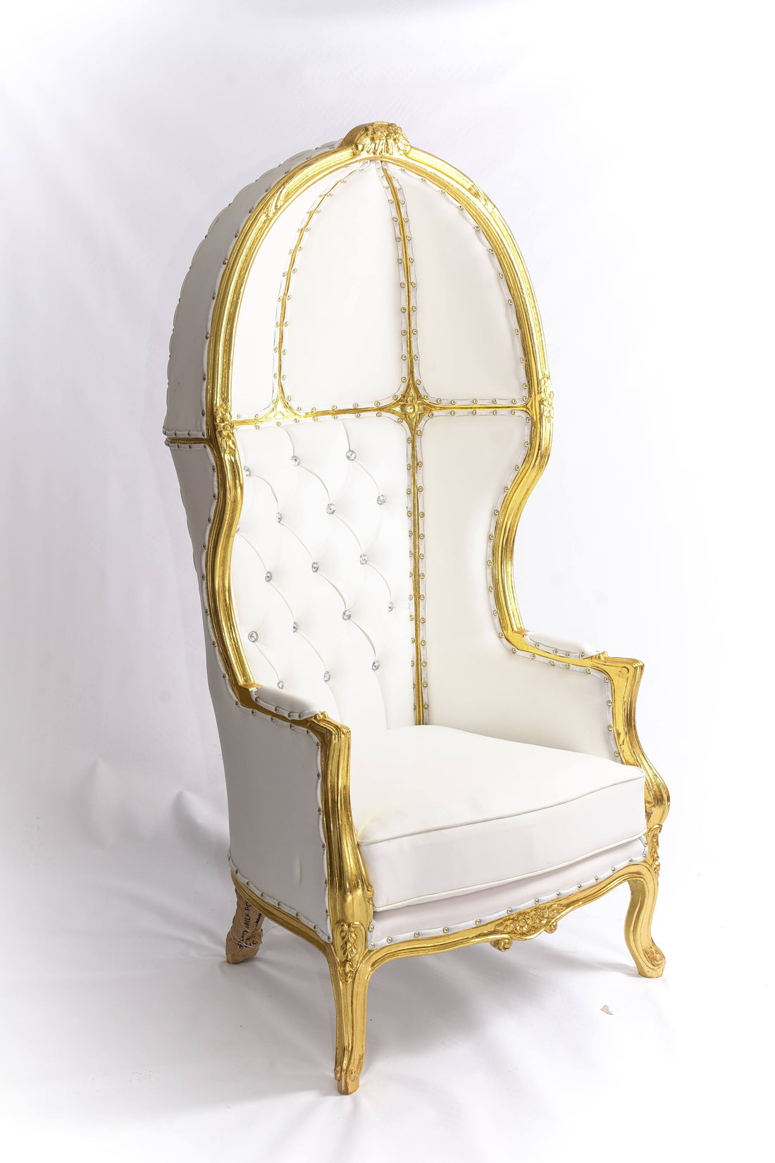 Queen Hatshepsut Canopy Throne Chair - White &amp; Gold