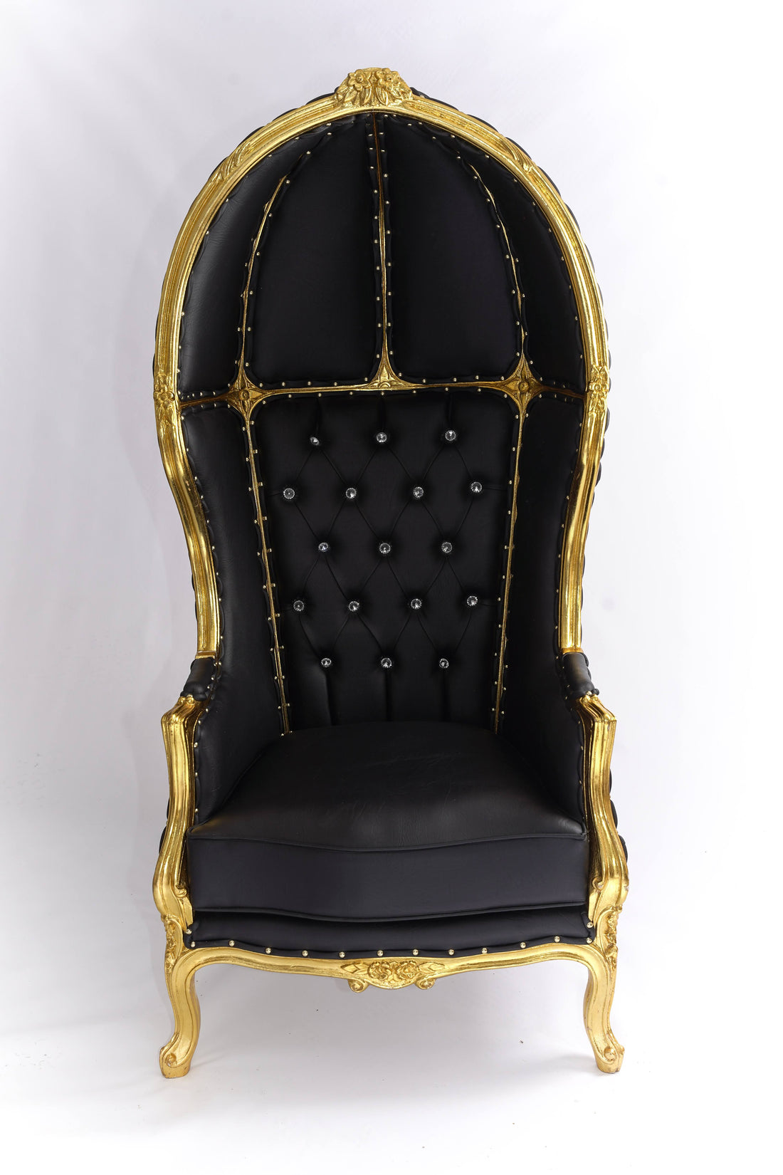 Queen Hatshepsut Canopy Throne Chair - Black &amp; Gold