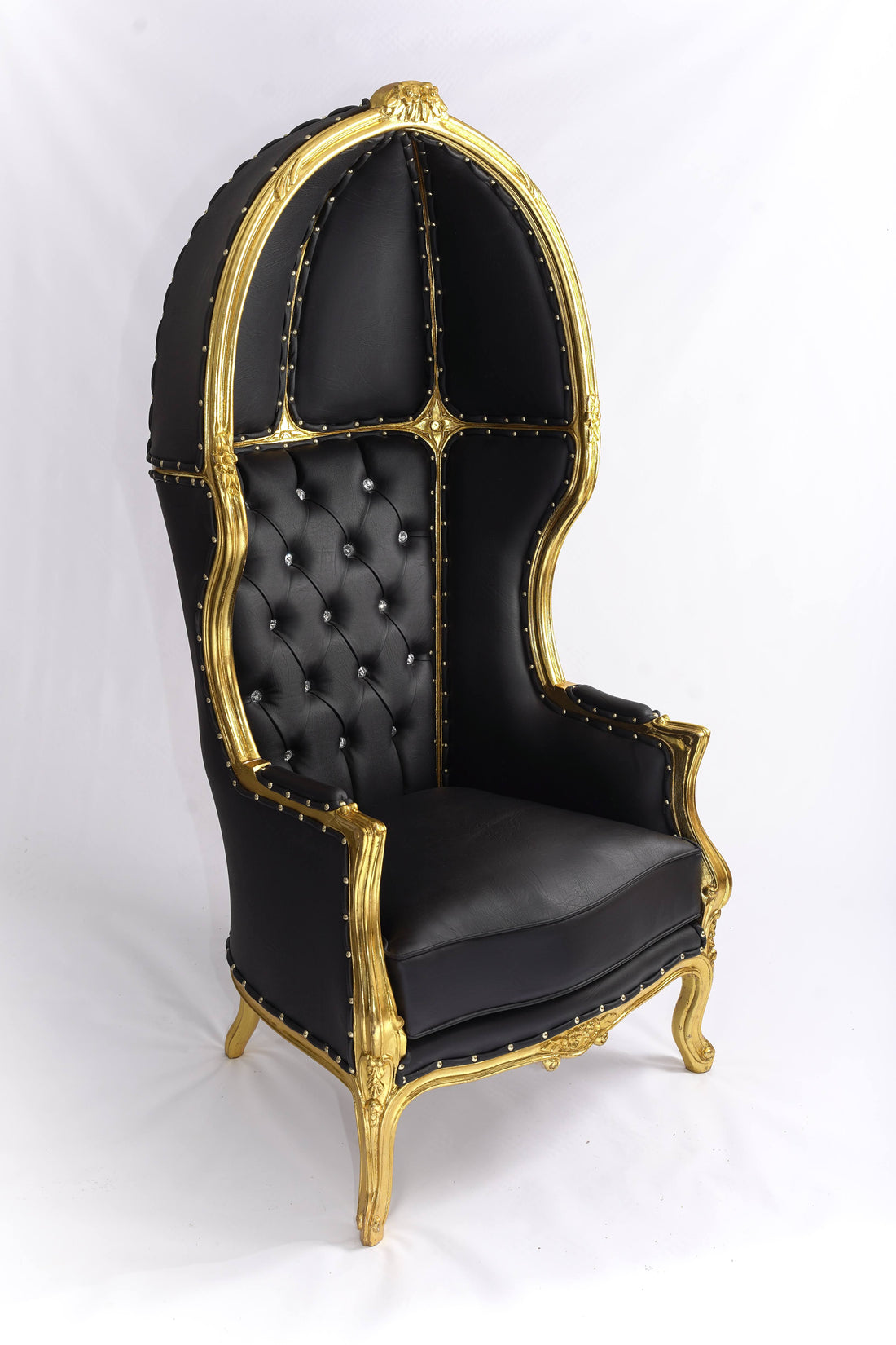 Queen Hatshepsut Canopy Throne Chair - Black &amp; Gold