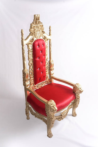 King Tut Throne Chair Red-Gold