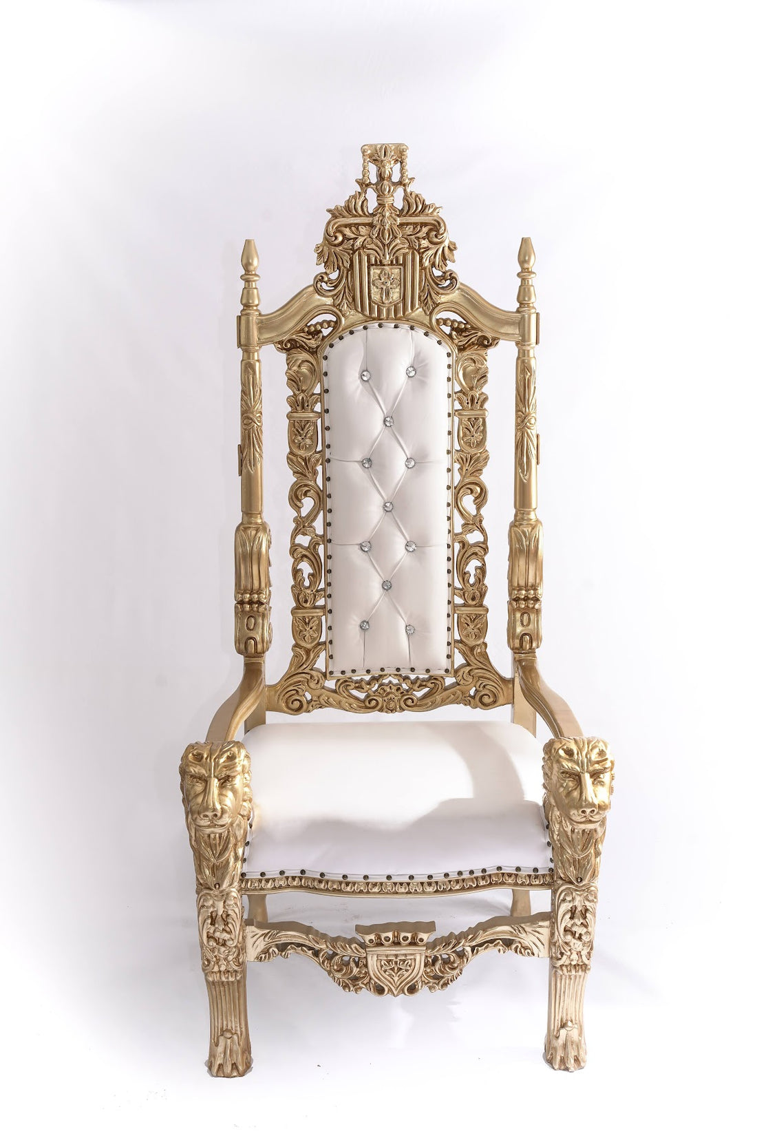 King Tut Throne Chair White-Gold
