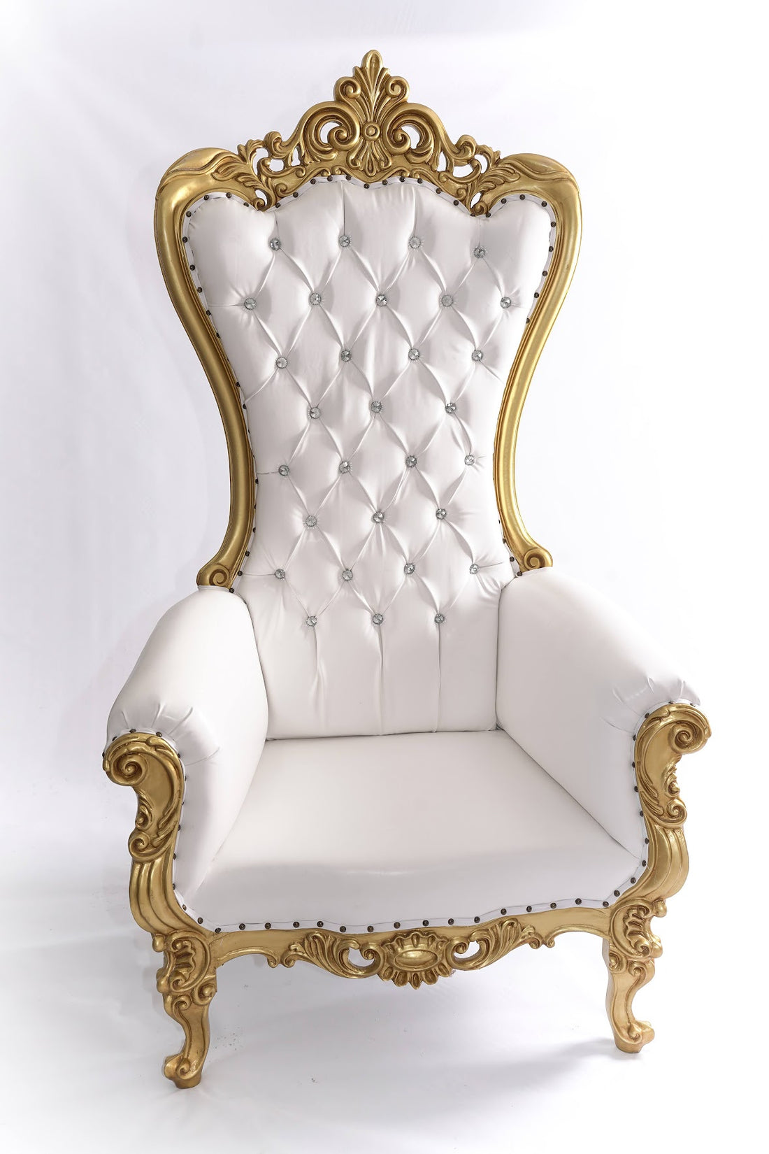 Queen Cleopatra Throne Chair White-Gold