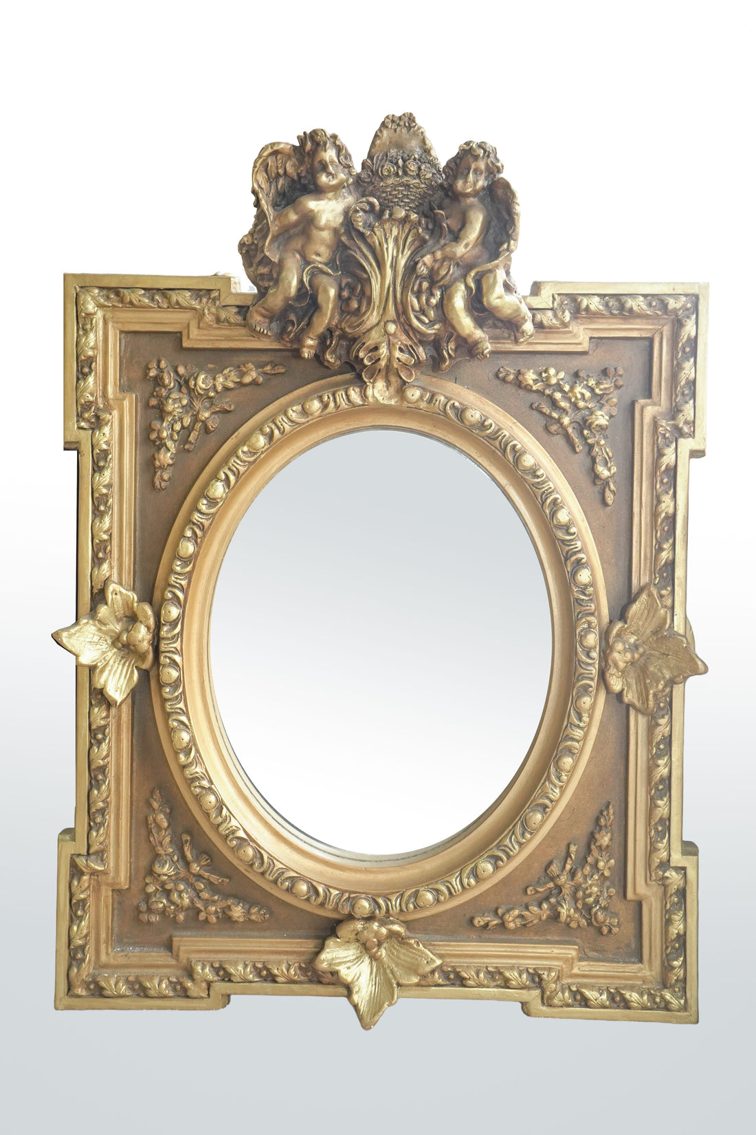 Horus Crest Mirror II – Cherub Oval Gold [Small]